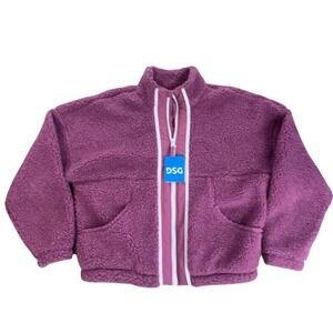 DSG Girls Purple Fuzzy Fleece Full Zip Jacket L (14) NWT WINTER GEAR‎ COAT